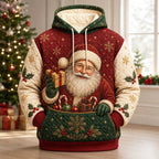 Santa Pocket of Joy hoodie, all-over print