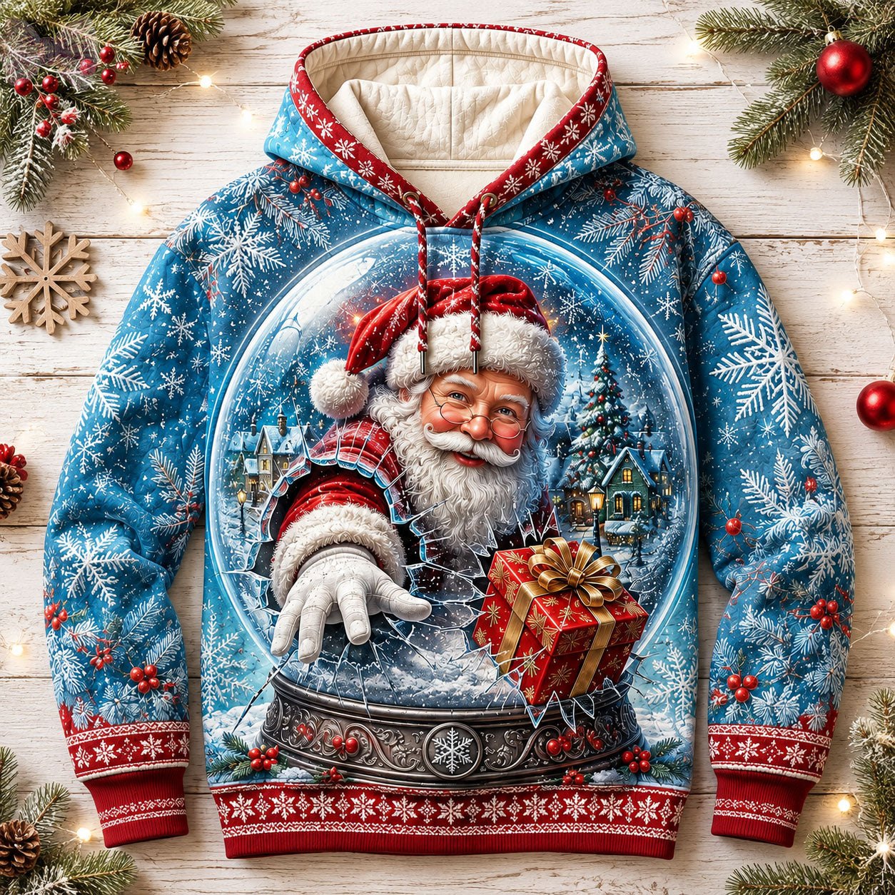 Snow Globe Surprise hoodie, all-over print