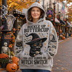 Witch Switch Black Cat hoodie, all-over print
