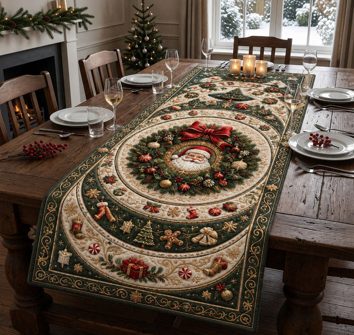 Santa Celebration Table Runner