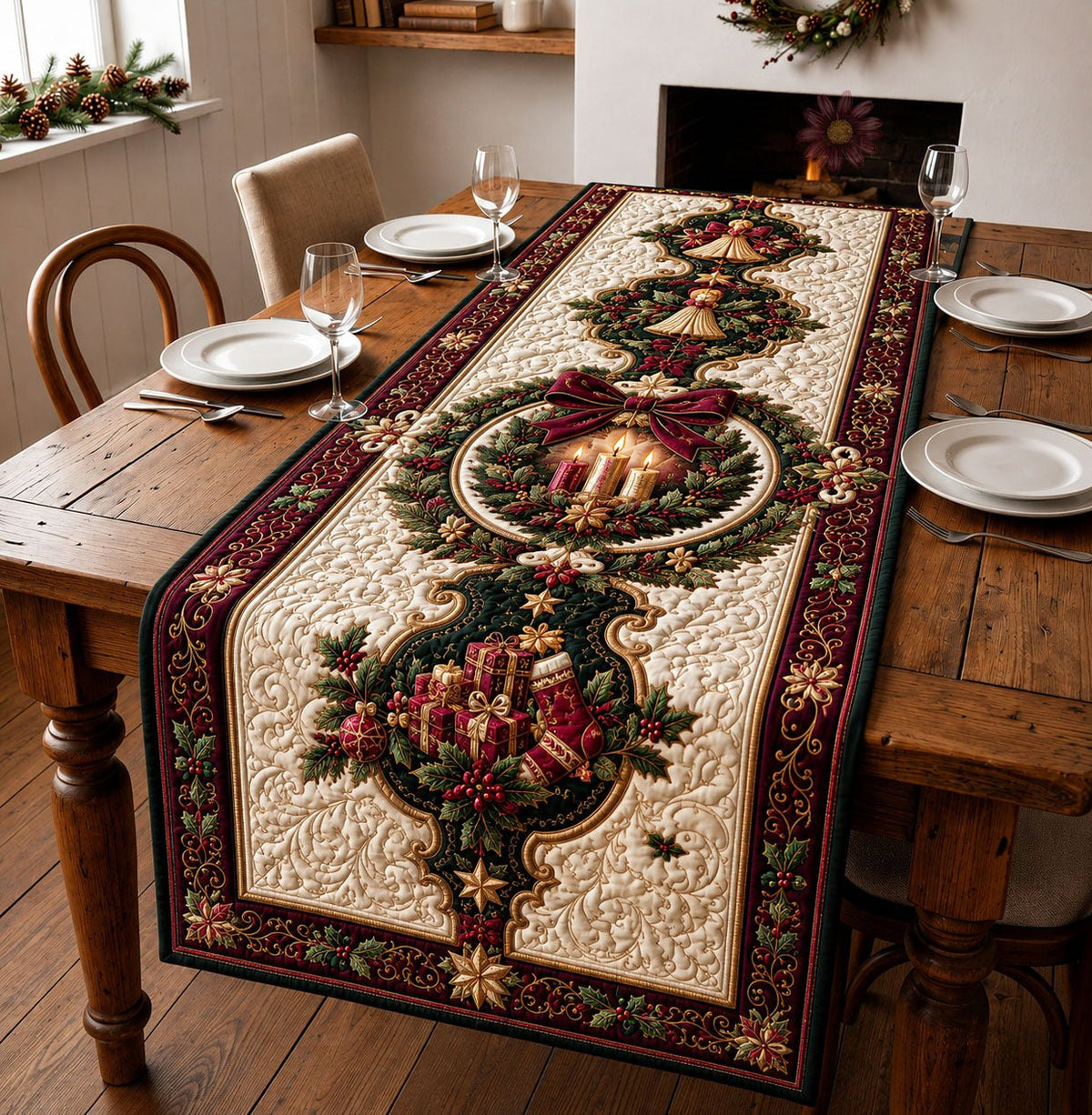 Candlelight Holiday Table Runner