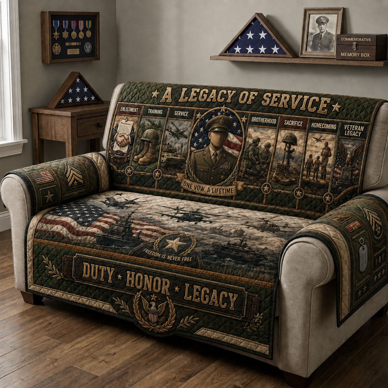Duty Honor Legacy Tribute Sofa Cover