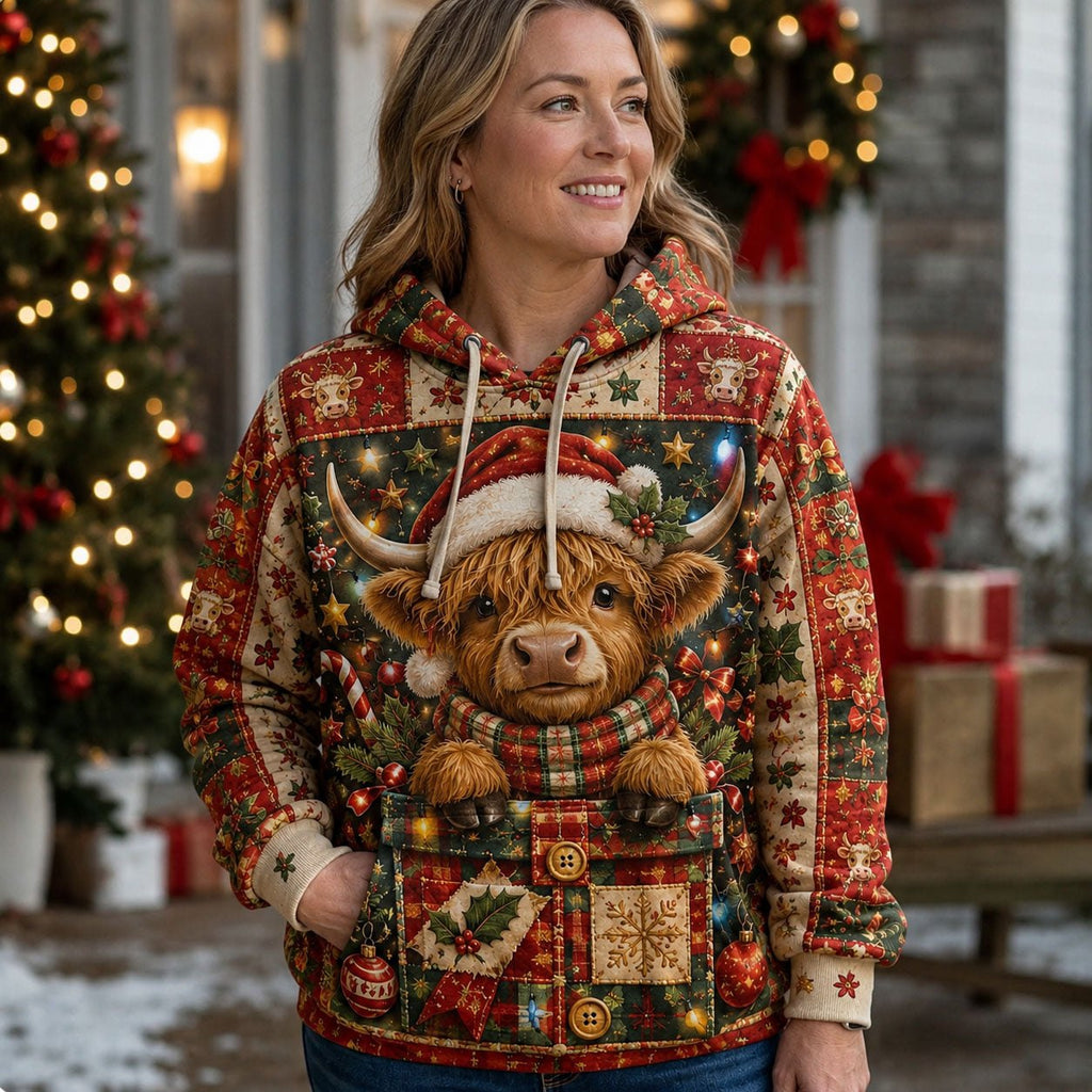 Highland Pocket of Joy hoodie, all-over print