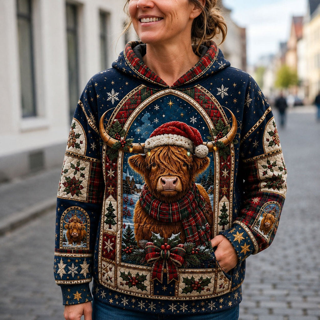 Highland Winter Window hoodie, all-over print