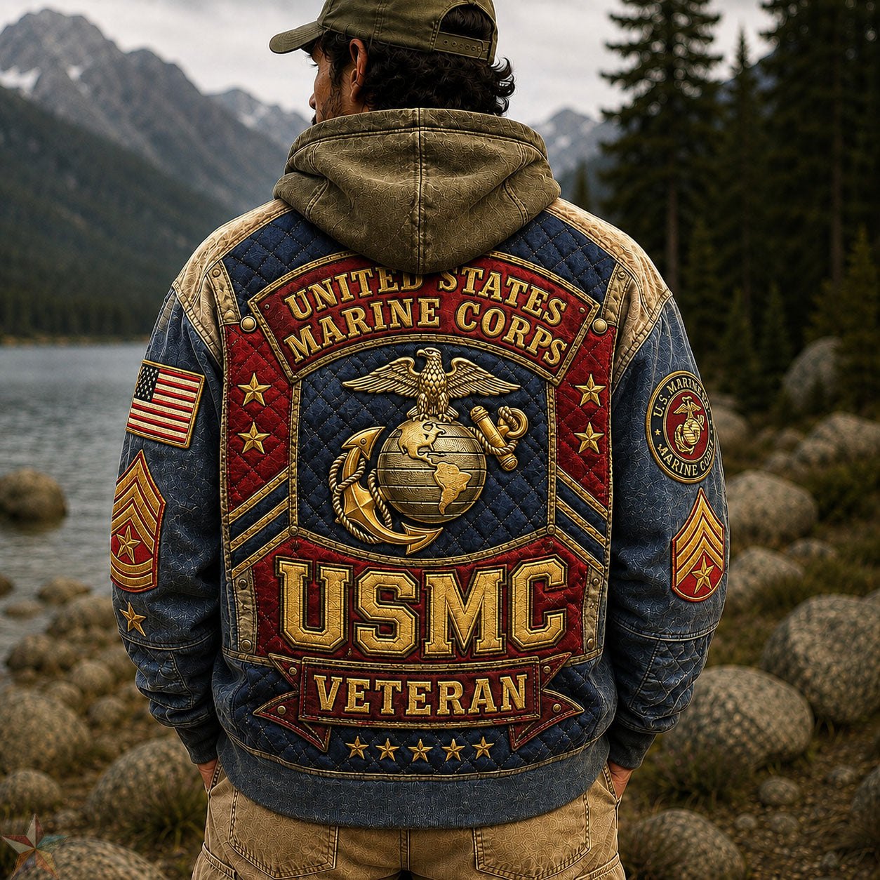 United States Marine Corps Veteran Honor hoodie, all-over print