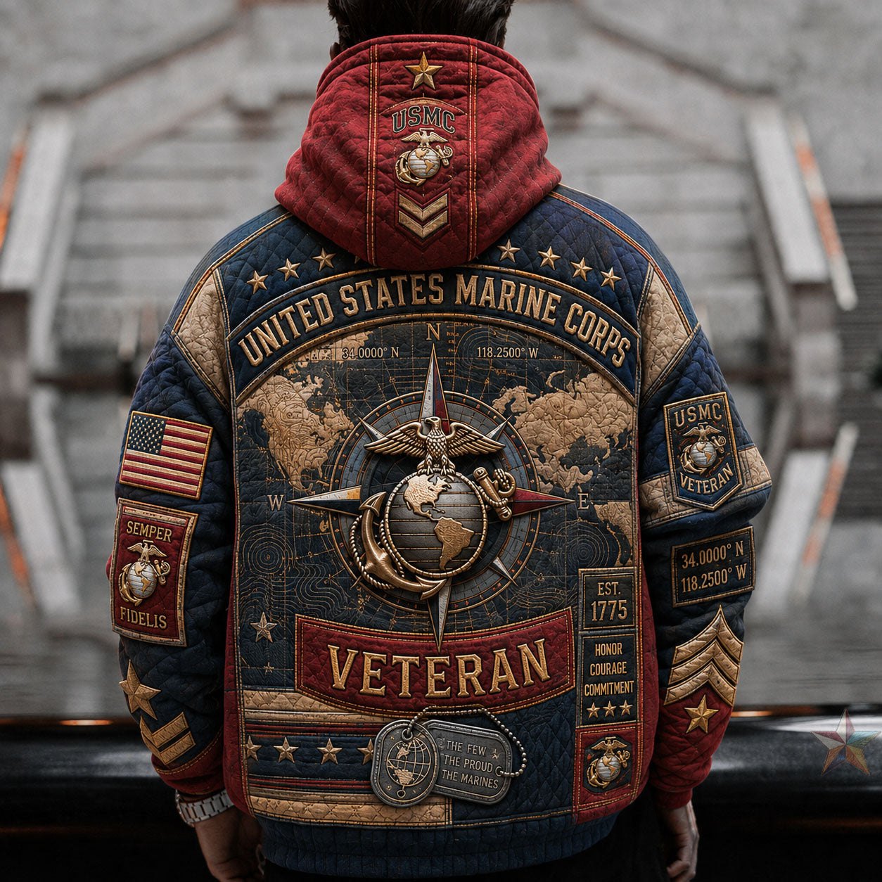Marine Corps Legacy hoodie, all-over print