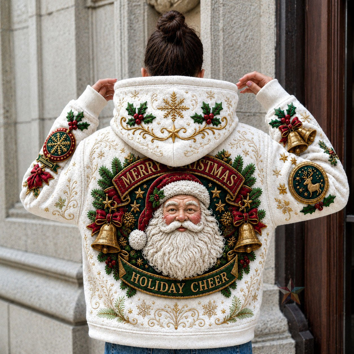 Santa Holiday Cheer hoodie, all-over print