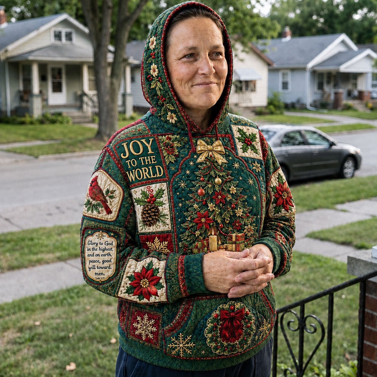 Joy To the World hoodie, all-over print