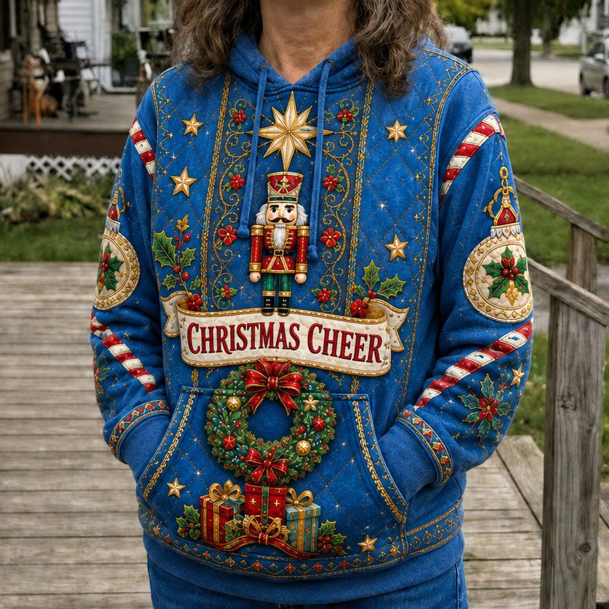 Christmas Cheer Nutcracker hoodie, all-over print