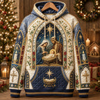 Holy Night Nativity hoodie, all-over print
