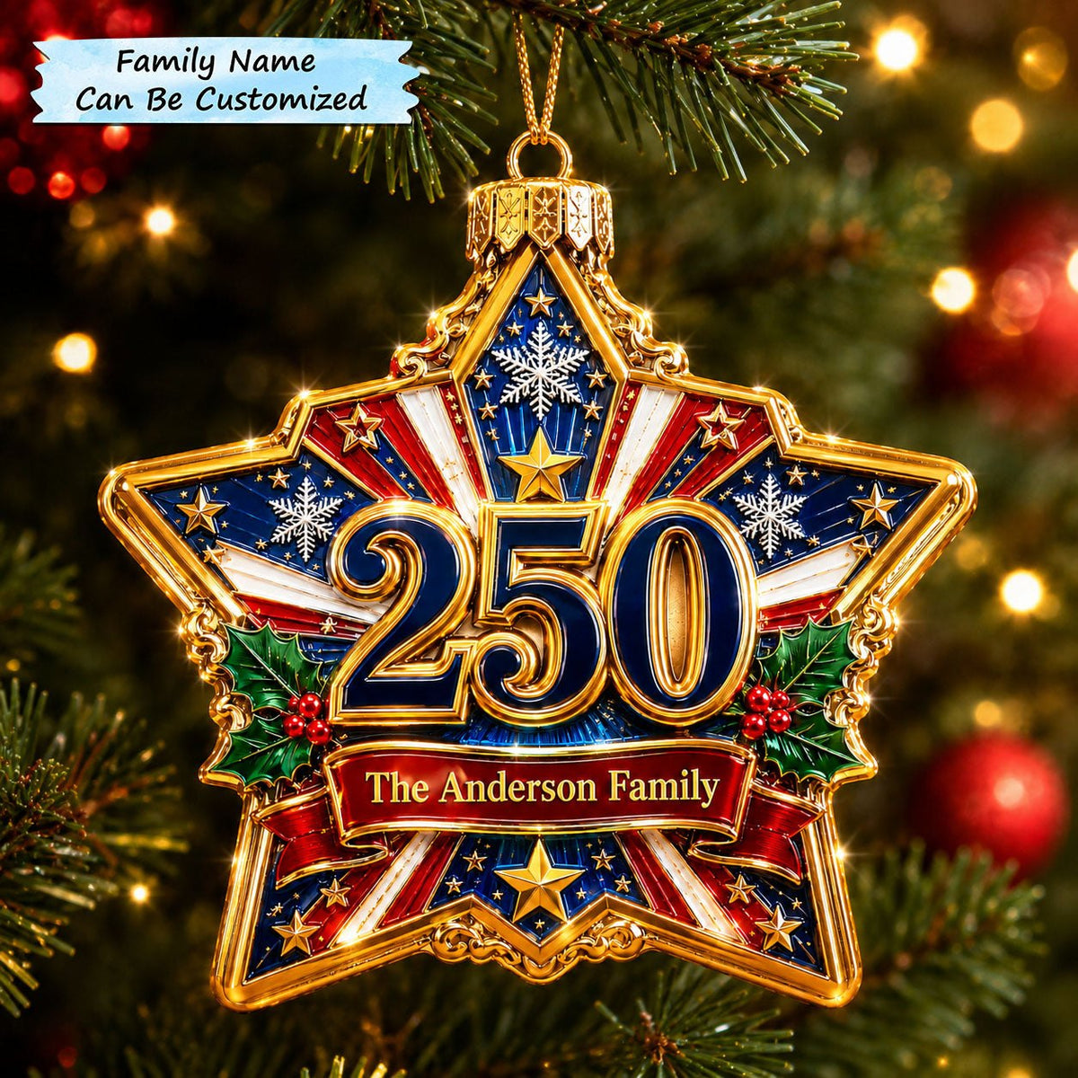 Liberty Star Christmas 250 Christmas Ornament