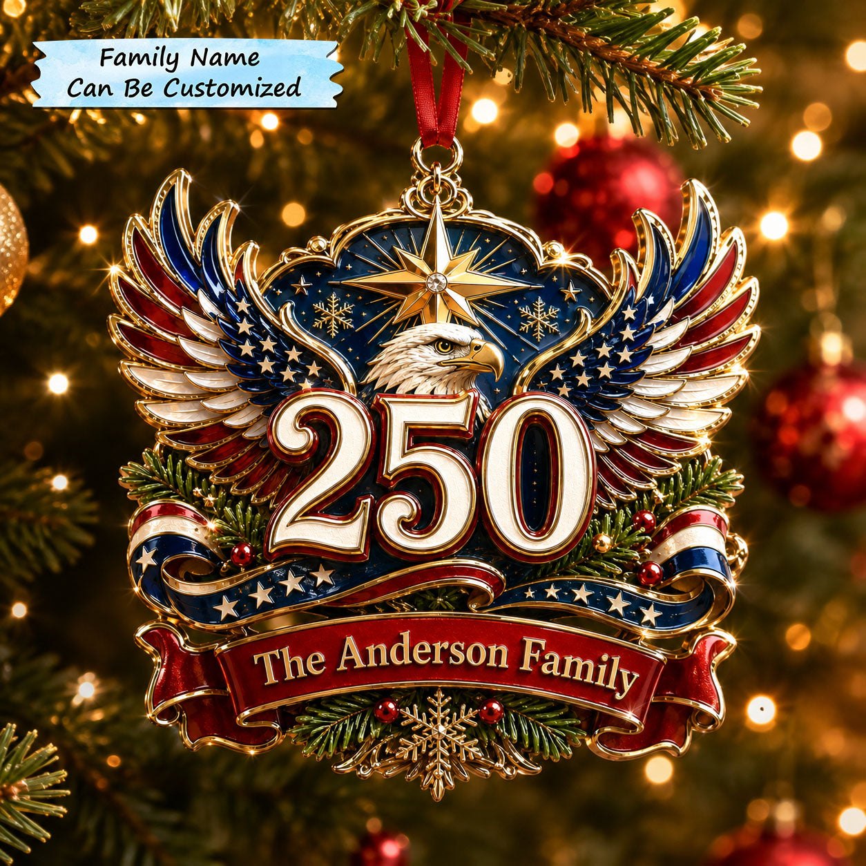 American Bald Eagle 250 Christmas Ornament