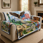 Eagle Above the National Monuments Sofa Cover