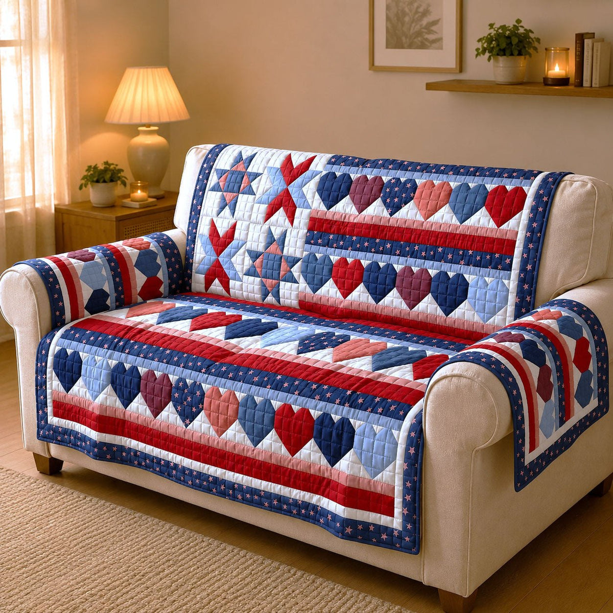 America Heart Sofa Cover