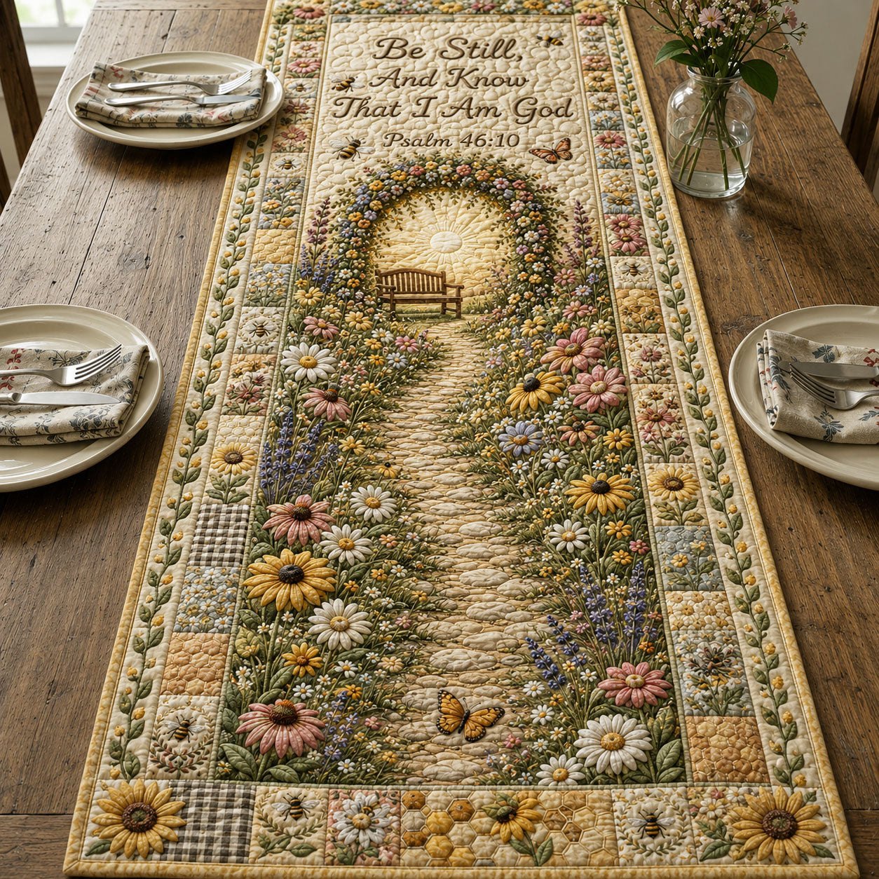 Be Still Wildflower Path Table Runner