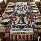 Semiquincentennial Liberty Bell 1776 to 2026 Table Runner
