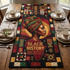 Black History Month Woman Portrait Table Runner
