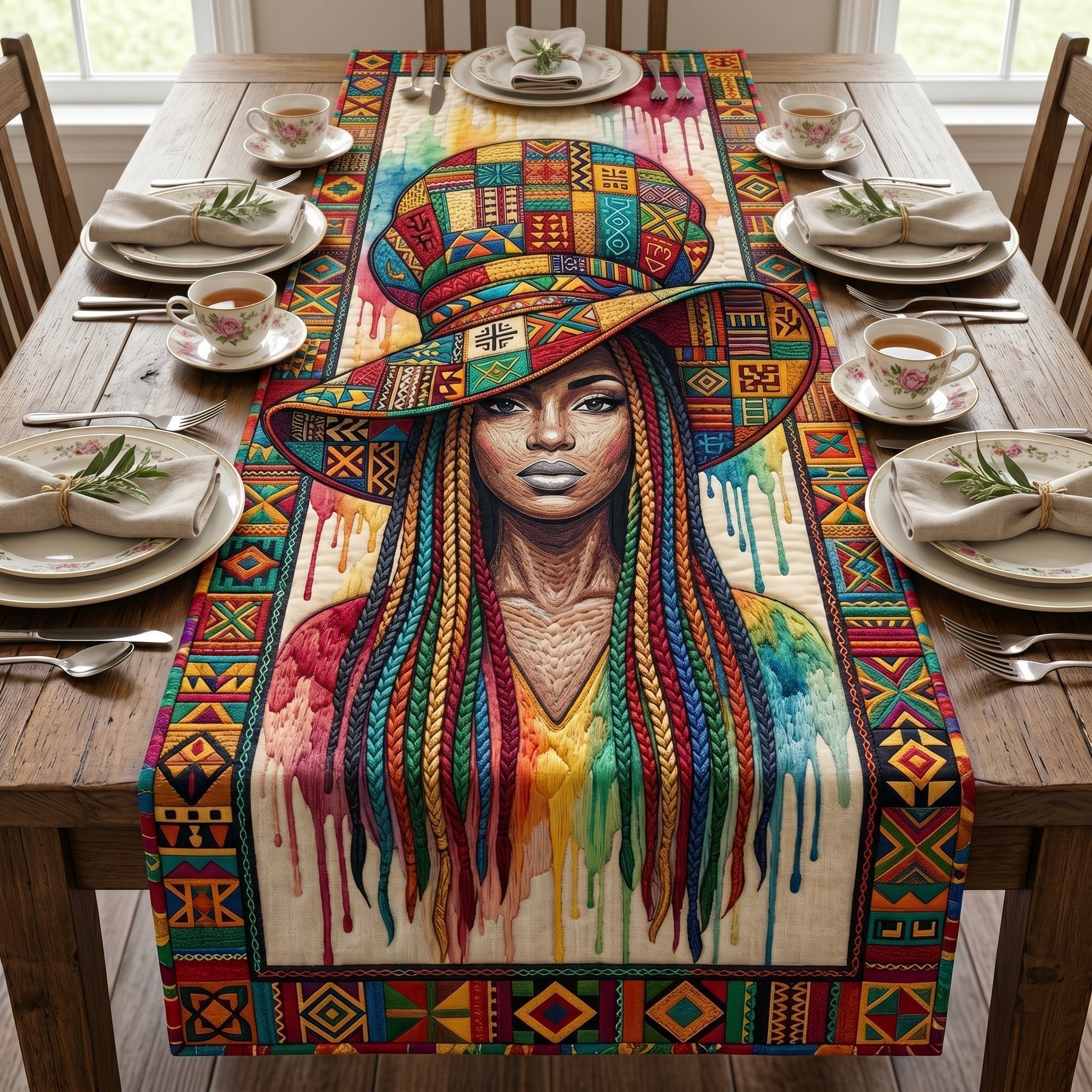 Black Woman Table Runner
