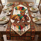 Three Women with Africa Map Table Runner