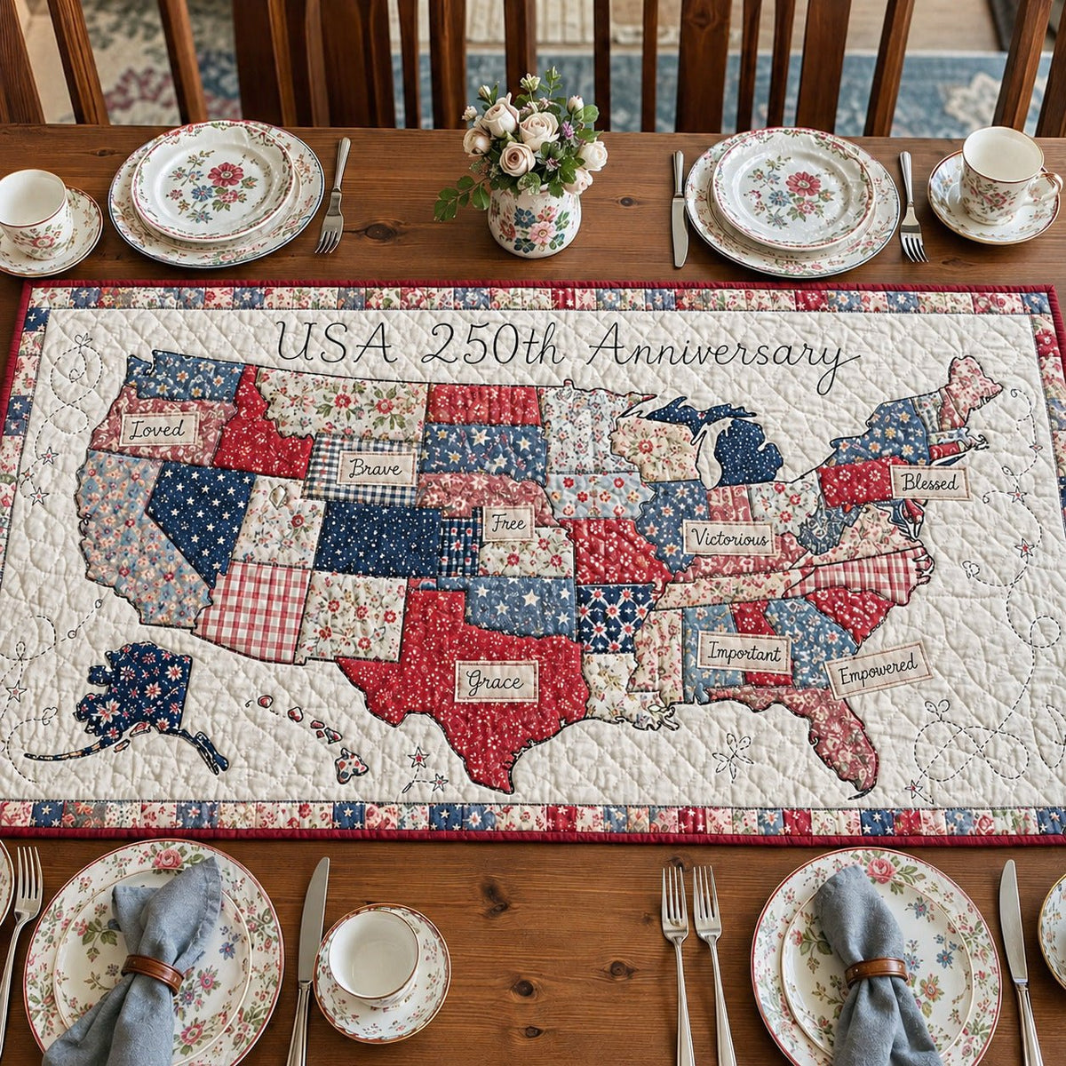 Freedom Patchwork Table Runner