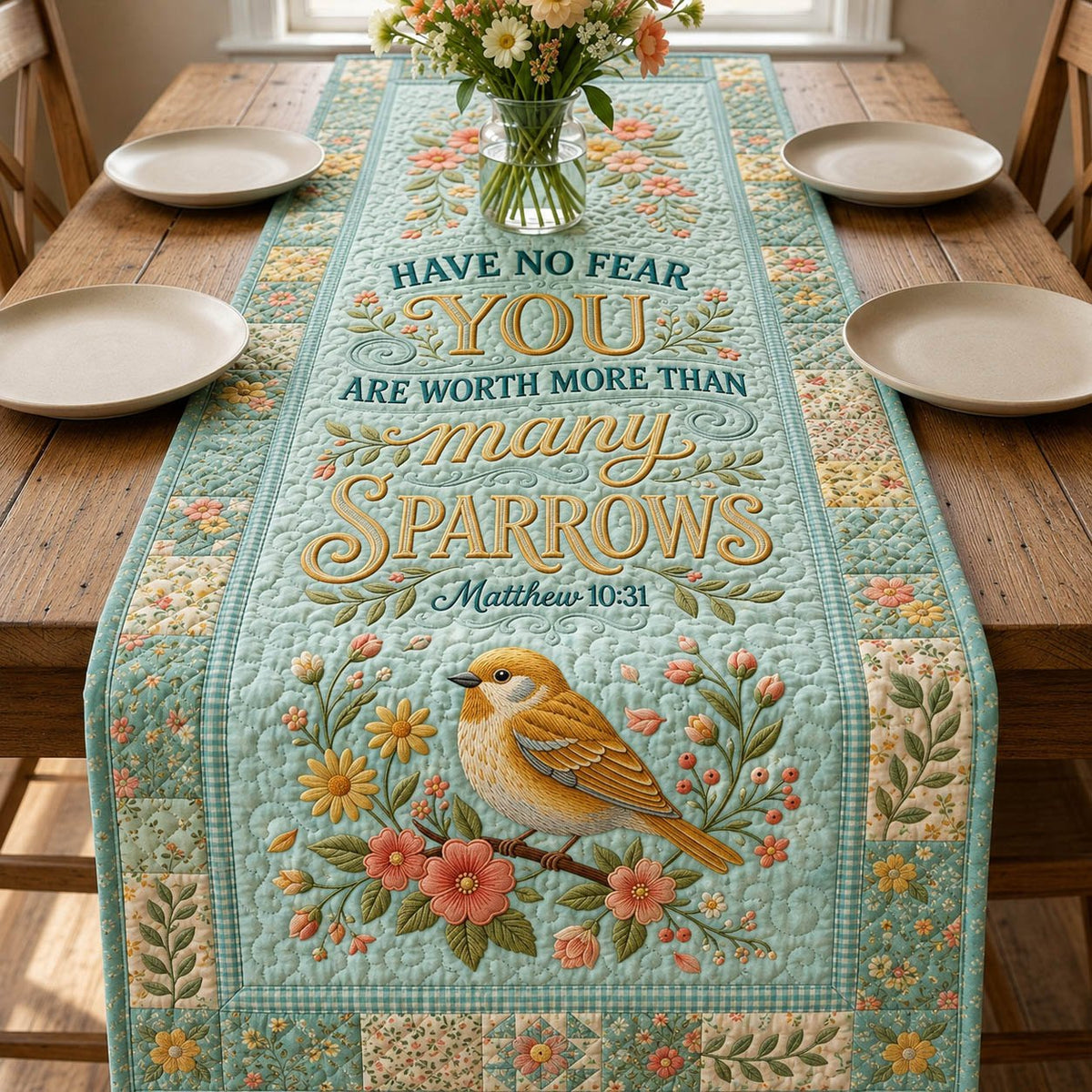 Worth More Than Many Sparrows Table Runner