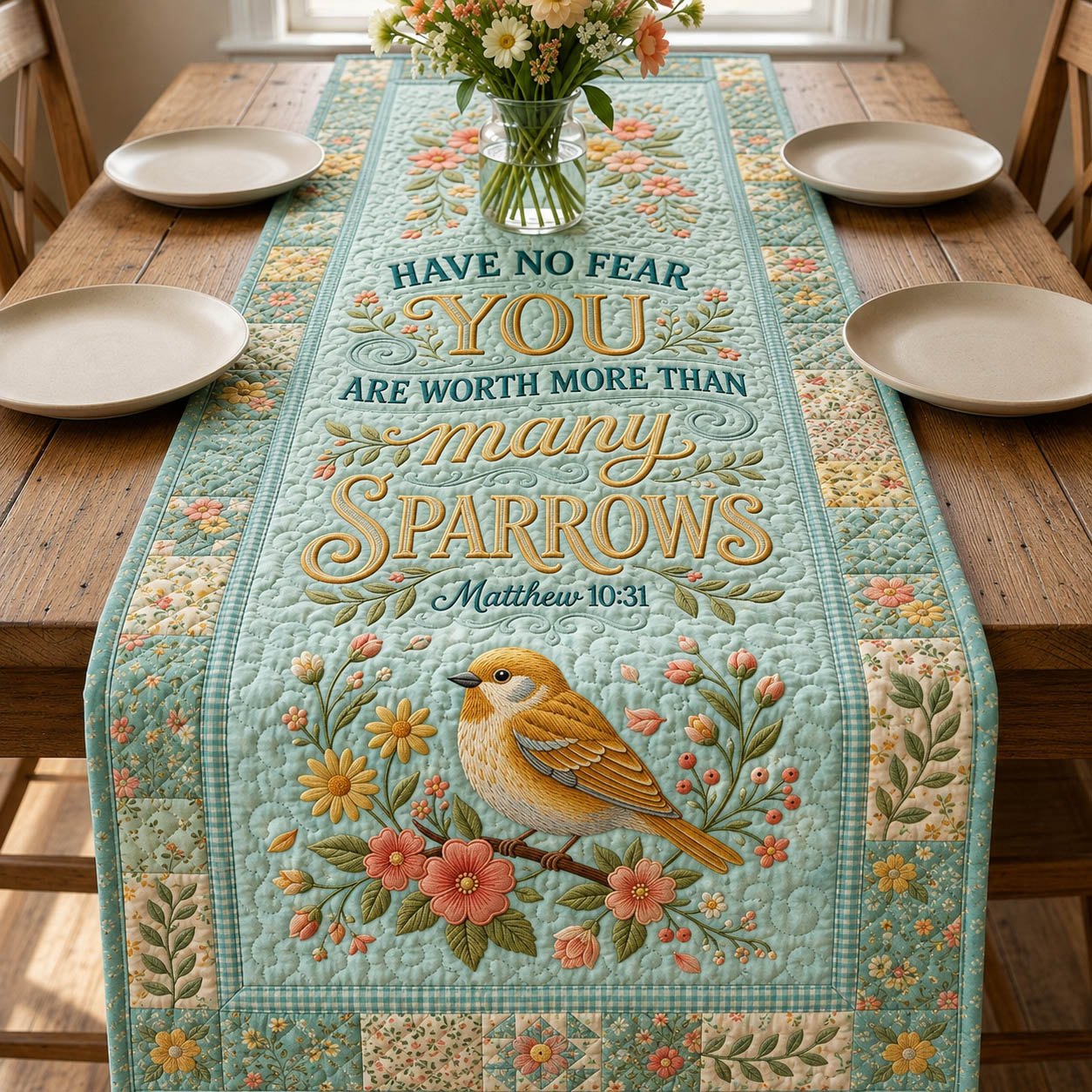 Worth More Than Many Sparrows Table Runner