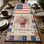 Patriotic Floral Table Runner