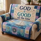 God Is Good Coastal Sailboat Sofa Cover