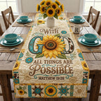 With God All Things Are Possible Table Runner