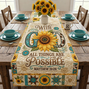 With God All Things Are Possible Table Runner - Made to Order