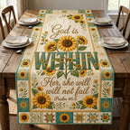 God Is Within Her Table Runner