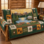Happy Camper by the Mountain Lake Sofa Cover