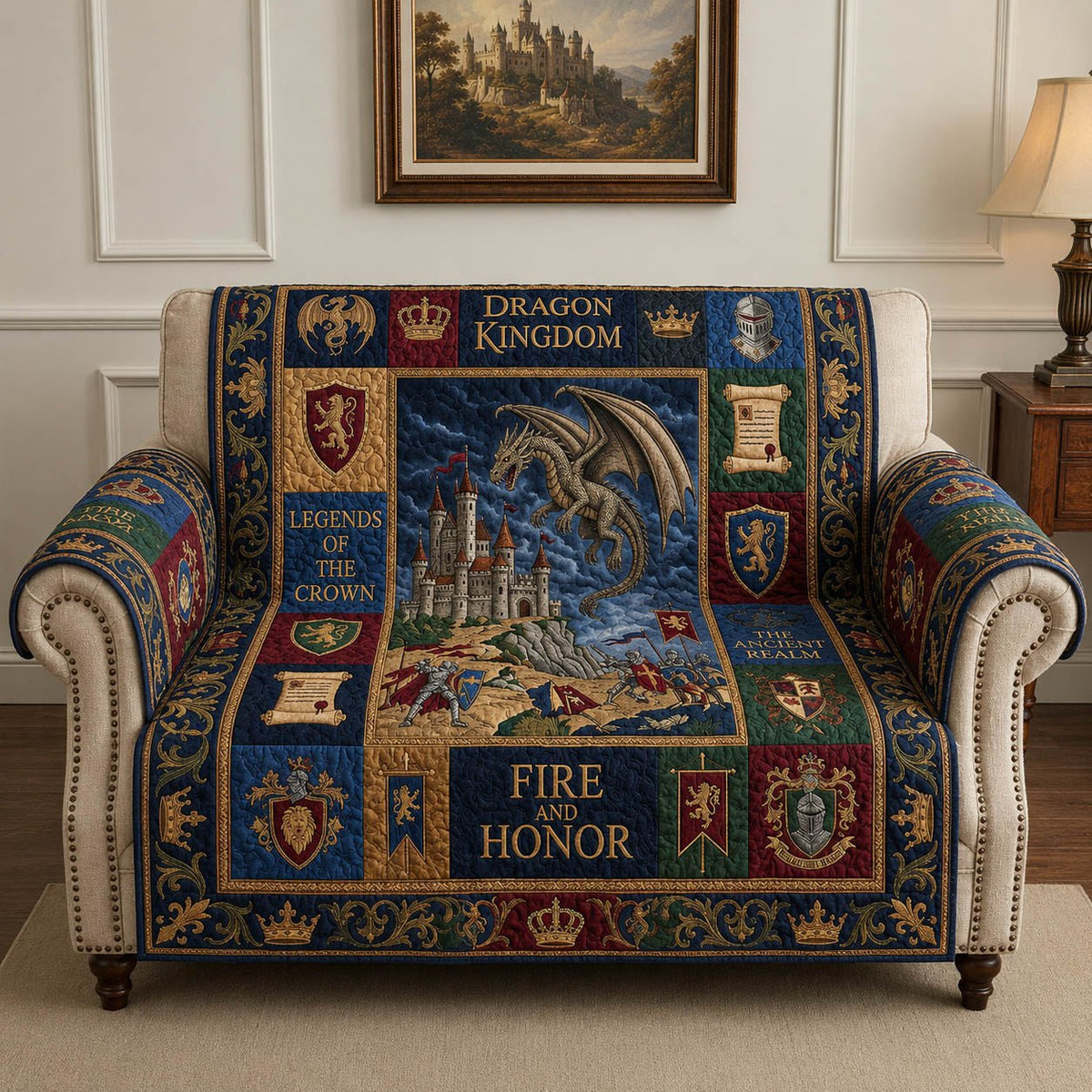 Dragon Kingdom Fire and Honor Sofa Cover