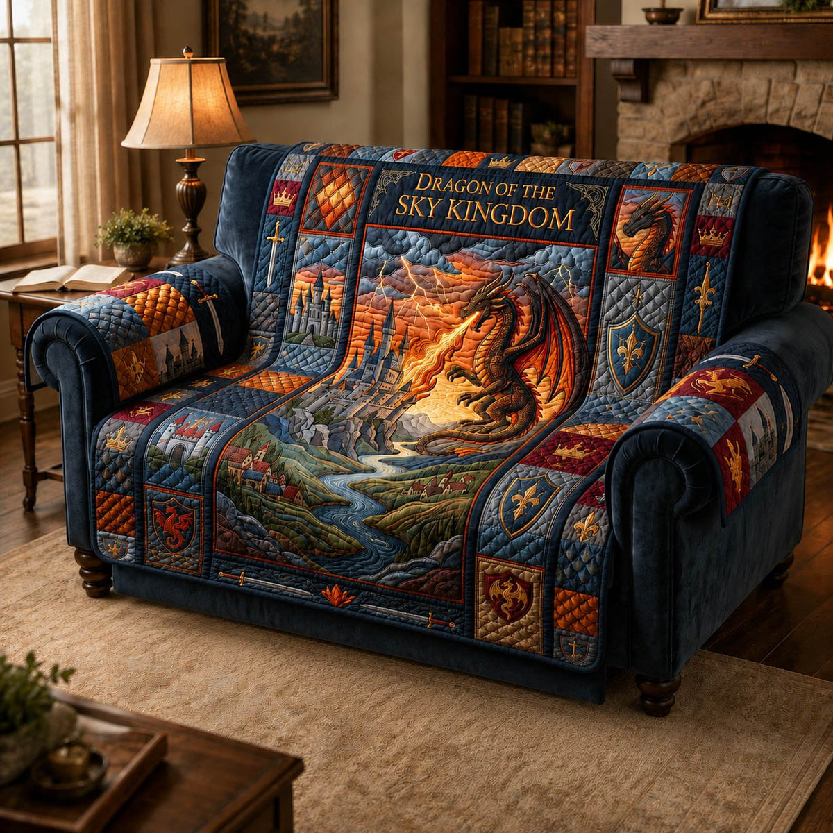 Medieval Dragon Castle Sofa Cover