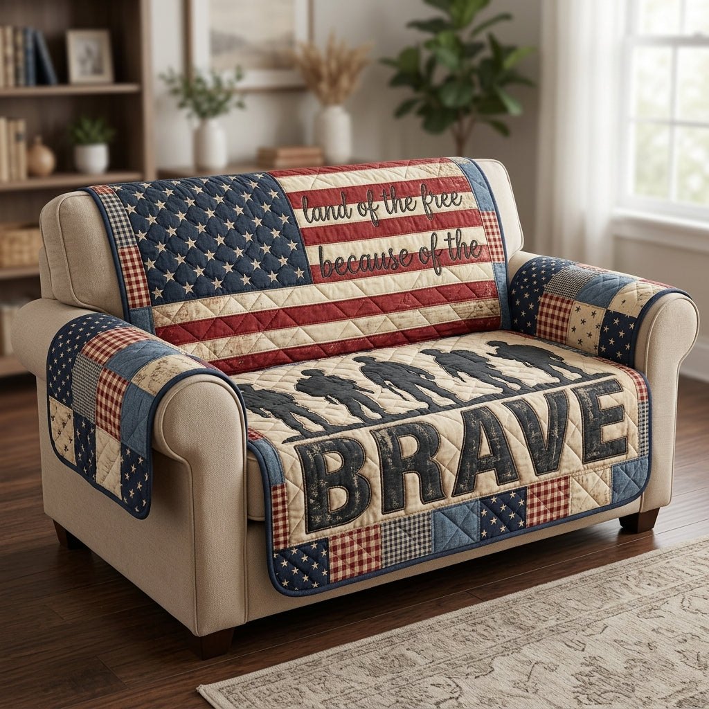 Brave Soldiers on the Flag Sofa Cover