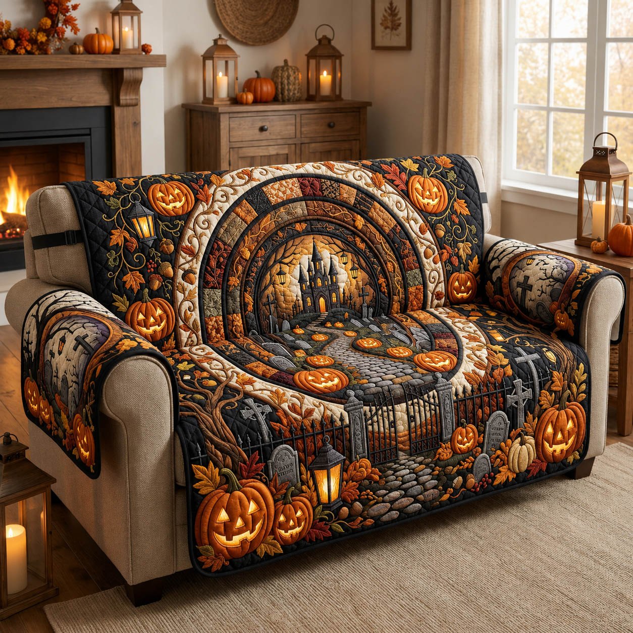 Pumpkin Tunnel to the Castle Sofa Cover