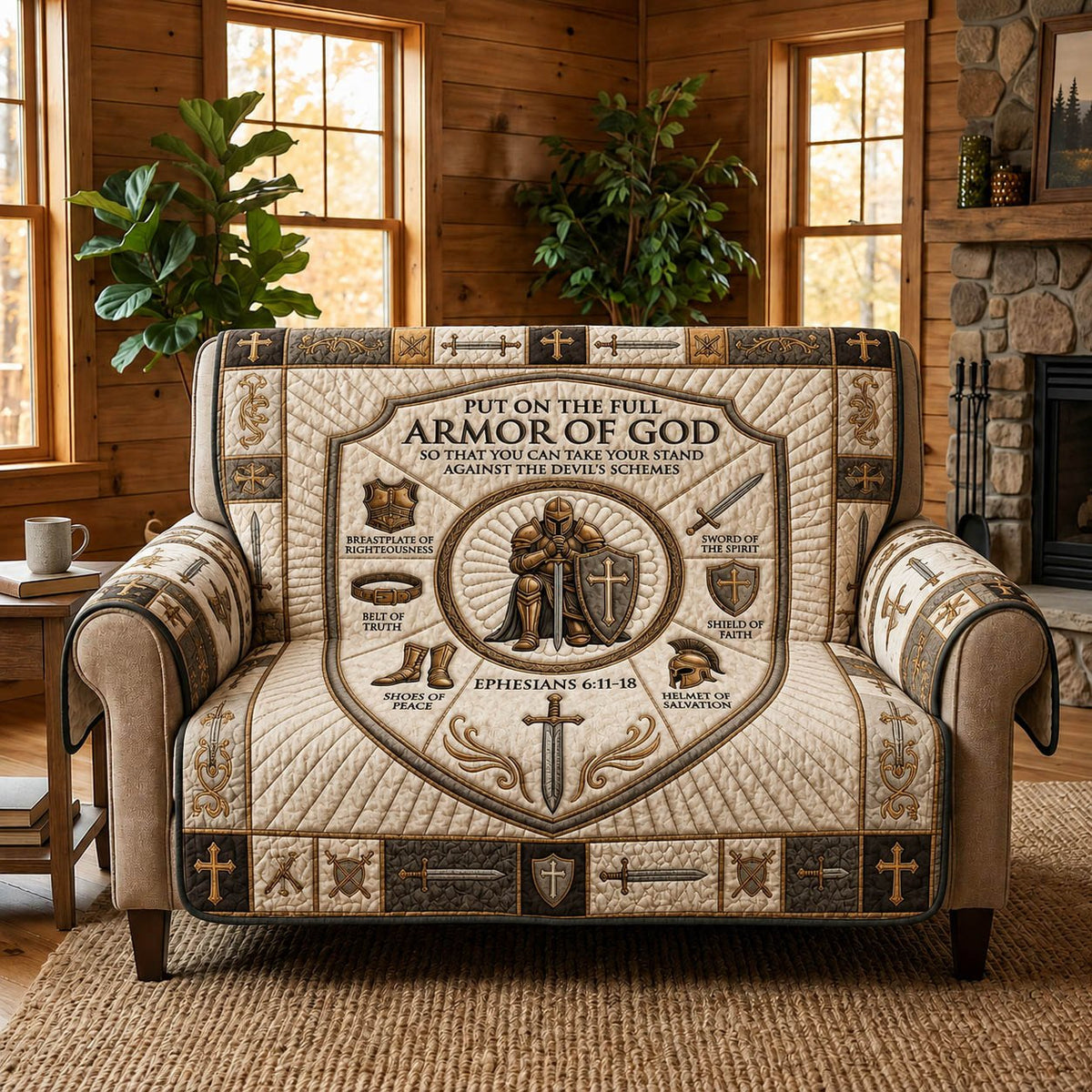 Put On the Full Armor of God Sofa Cover