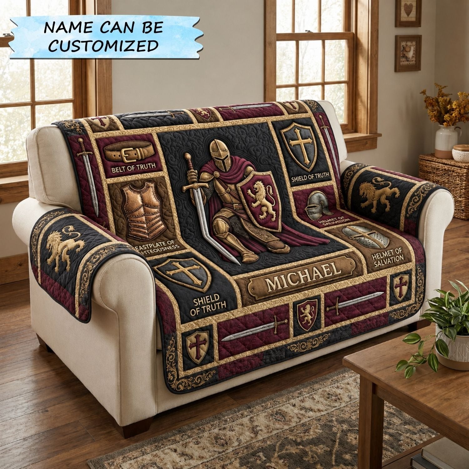 Put on the Full Armor of God Qtcuz Sofa Cover