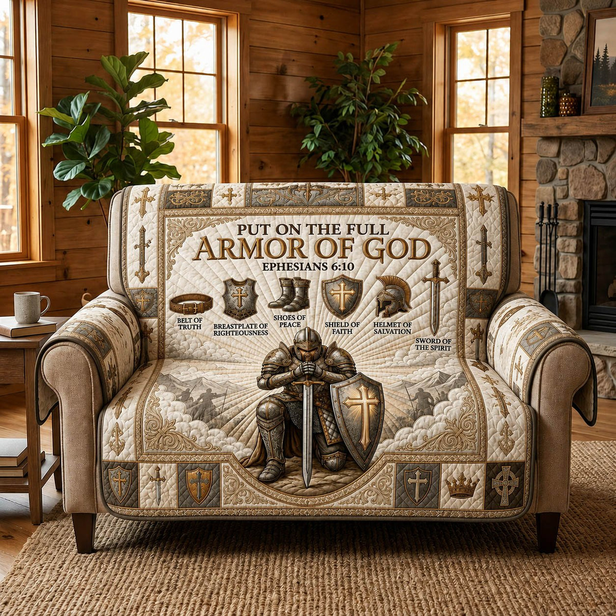 Armor of God Kneeling Knight Sofa Cover