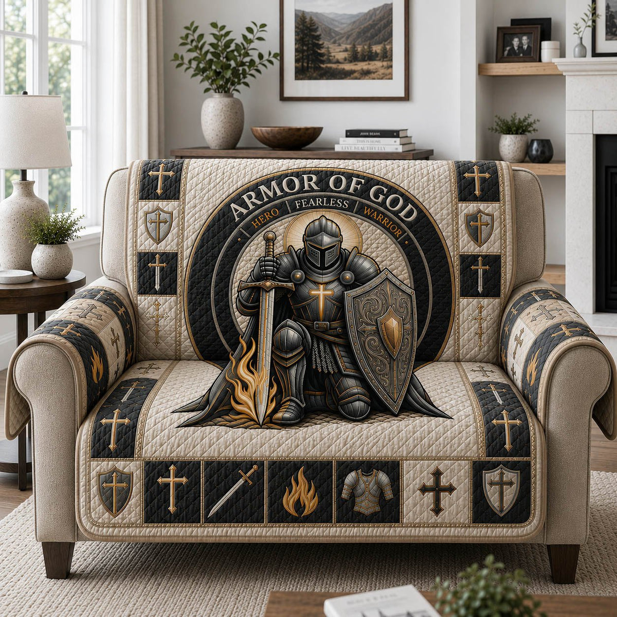 Armor of God Fearless Knight Sofa Cover