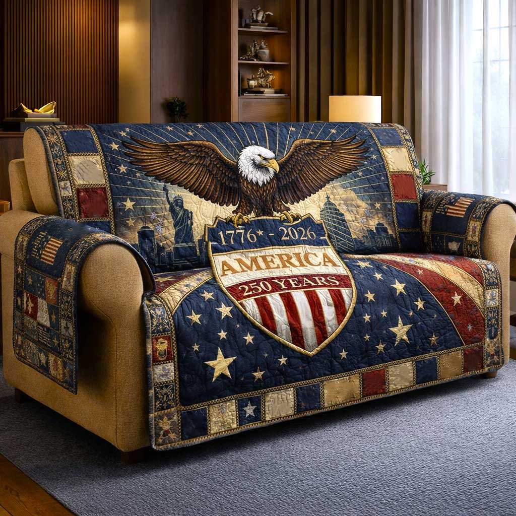 America 250 Years Eagle Shield Sofa Cover
