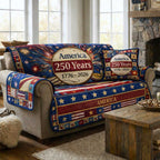 America 250 Years Oval Emblem Sofa Cover