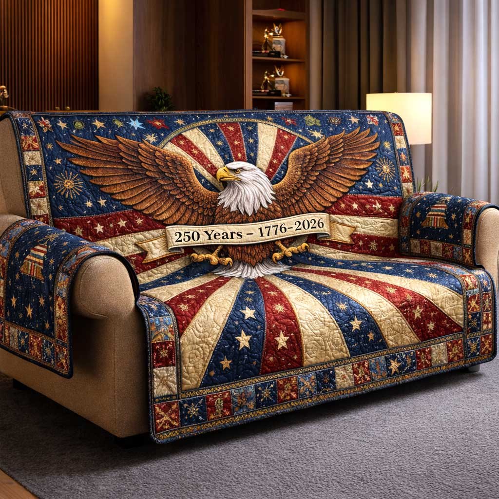 Eagle on the Anniversary Sunburst Sofa Cover