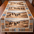 Camel Caravan Across Desert Hills Table Runner
