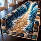 Wide Sand Path Between Waves Table Runner