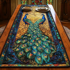 Peacock with Green Tail Feathers Table Runner