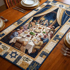 Seder Table Gathering Scene Table Runner