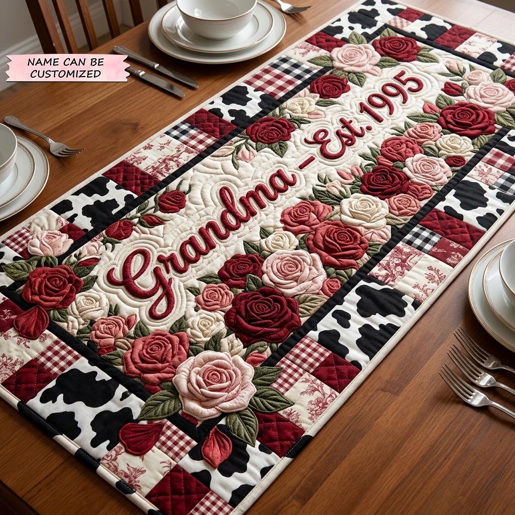 Mom Bloom Qtcuz Table Runner