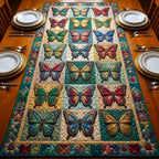 Butterfly Blocks in Colorful Grid Table Runner