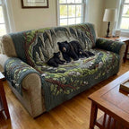 Sleeping Black Bears in Green Woods Sofa Cover